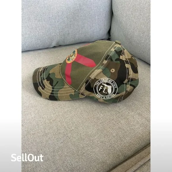 USMC FloGrown Camo Baseball Cap Unisex Adjustable Strapback Hat - Picture 4 of 4